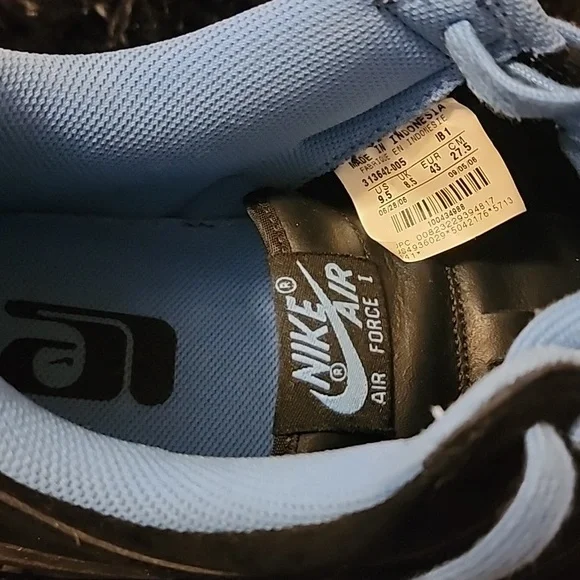 Nike Air Force 1 Low Black/University Blue. Size 9-1/12. AF1 - Picture 4 of 4